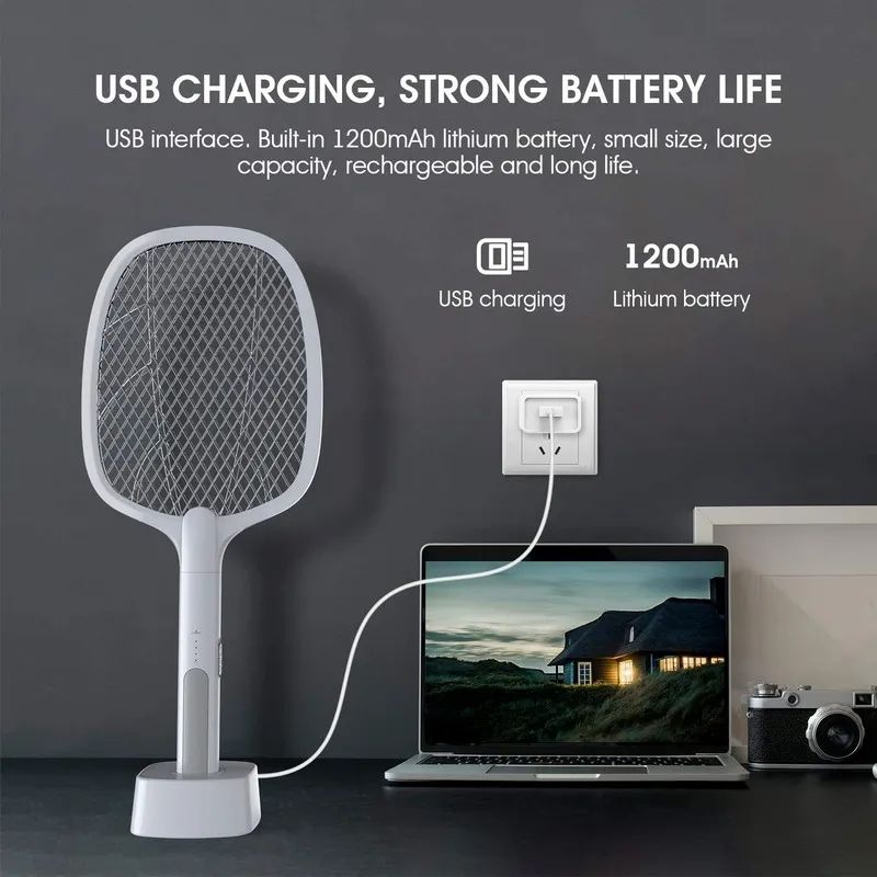 2 In 1 Mosquito Racket USB Rechargeable